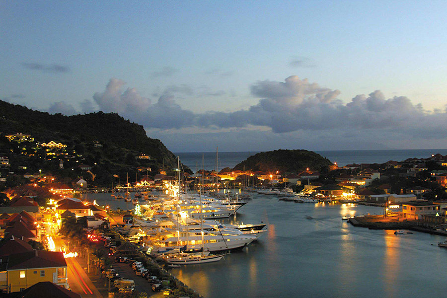 The fashionable shops along Rue de la Republique in Gustavia, St